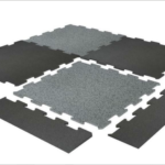 Gummiboden 1m x 1m x 15 mm - schwarz mit farbigen Granulat NEU!!!